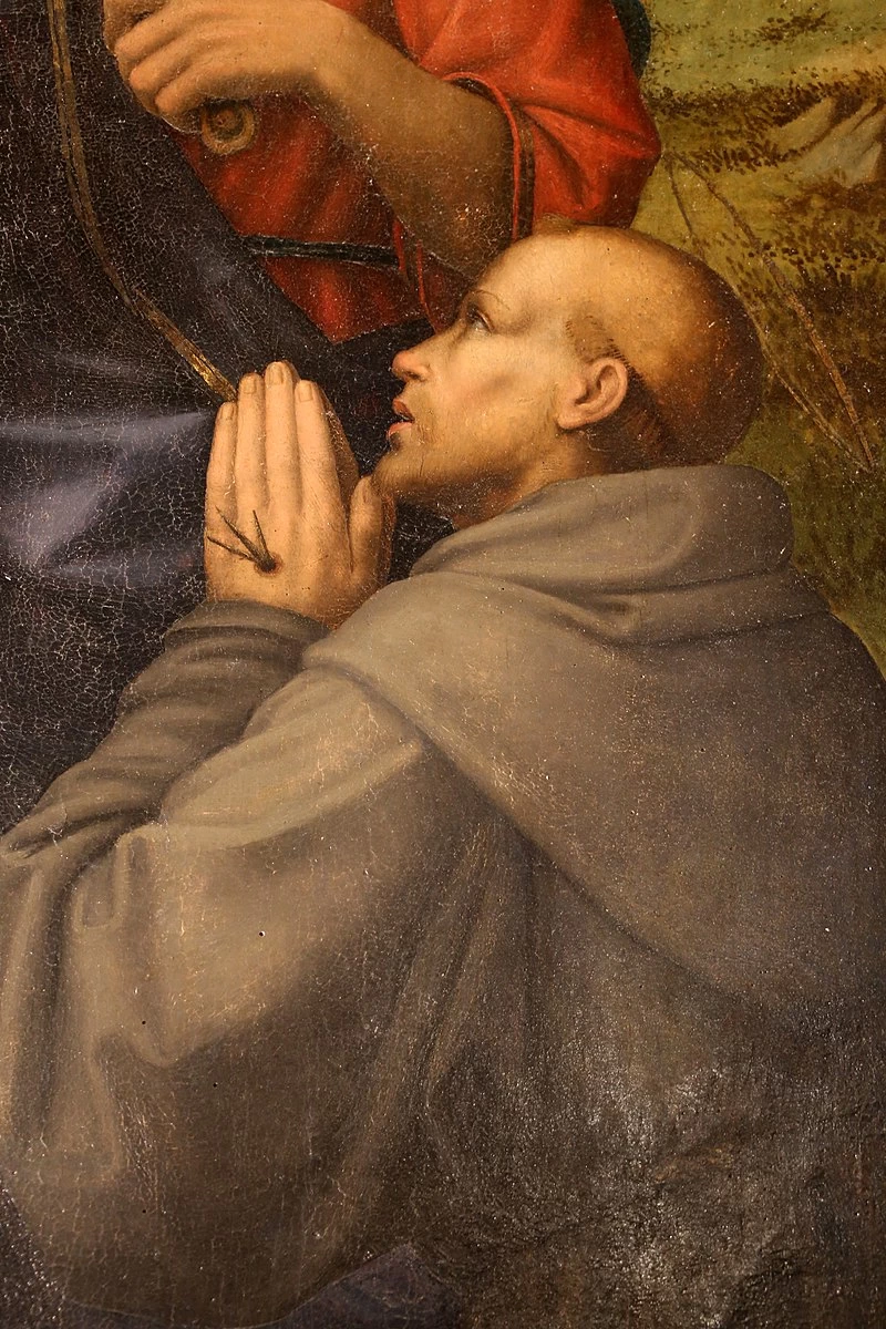 Madonna col Bambino in trono tra quattro santi - Chiesa di Santo Stefano a Campoli, attribuito, dettaglio